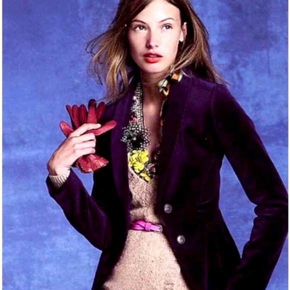 Crew EDEN PLUM PURPLE VELVET PEPLUM JACKET BLAZER SZ NEW